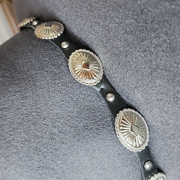 Peter Grimm Belina Hat Wide Stiff Brim Round Crown Silver Jewel Satin Lining - Picture 6 of 14